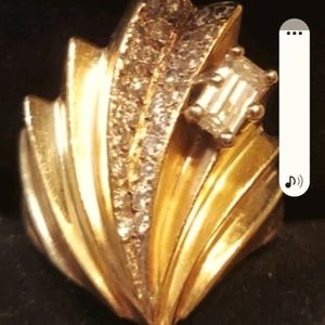 FINAL SALE Emerald cut diamond 14K gold